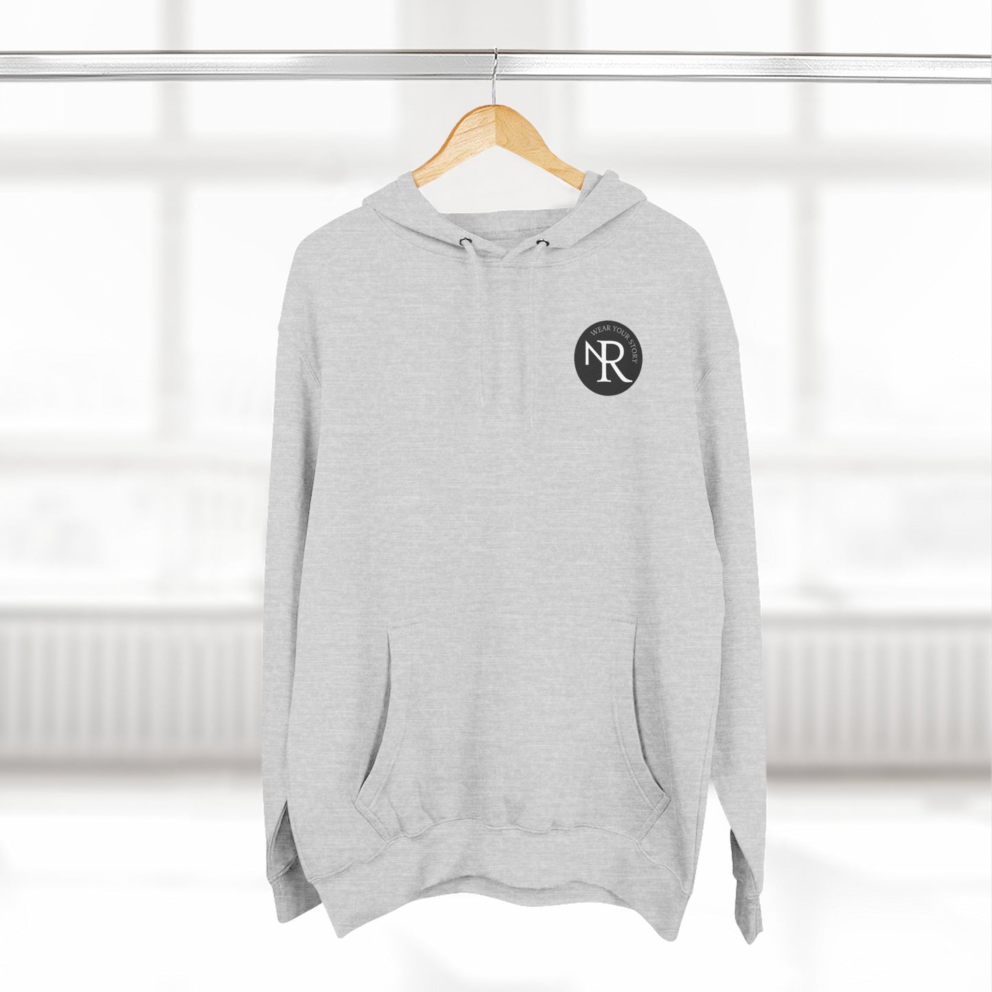 NR Minimal Logo Fleece Hoodie - NR Monogram Chest Print